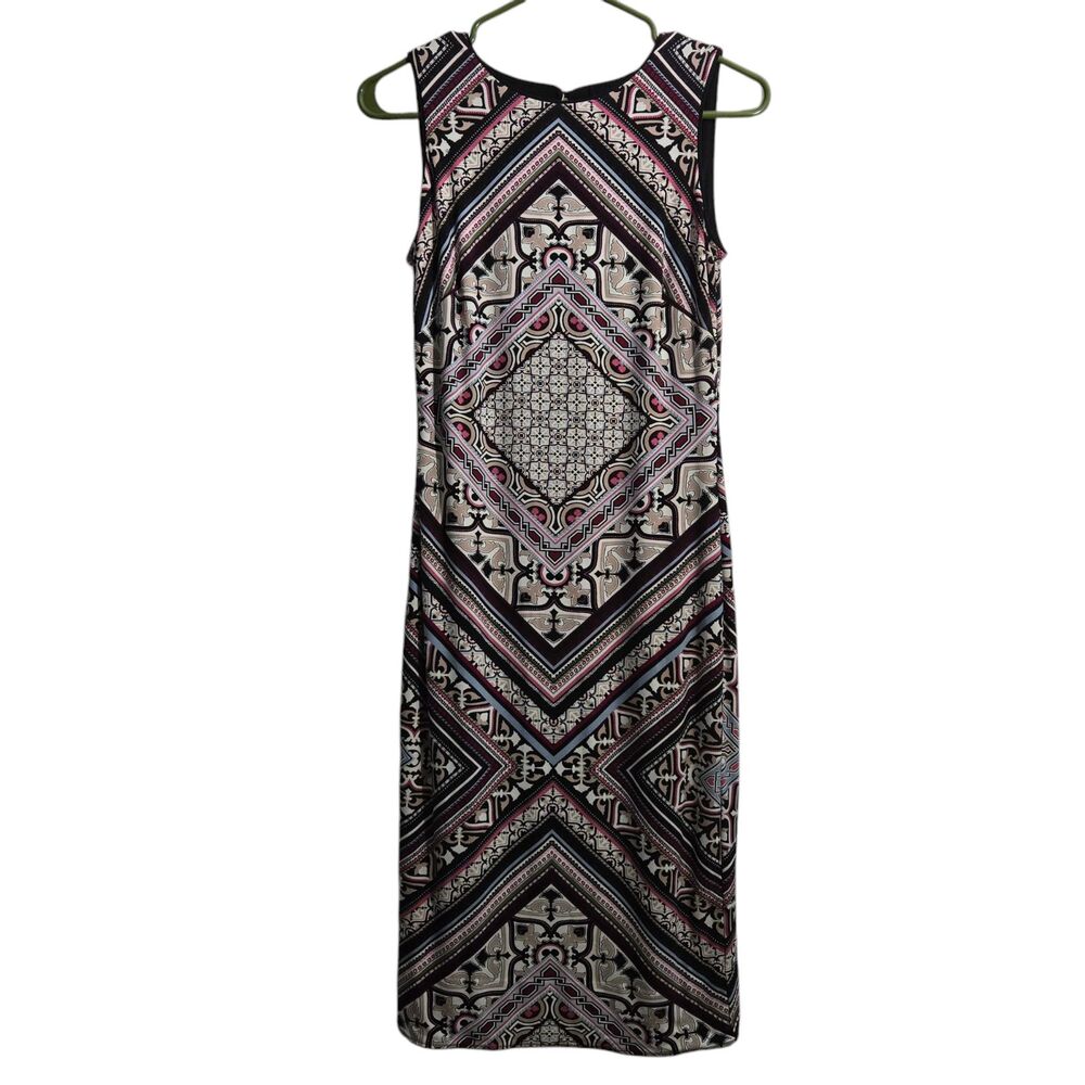 WHBM Reversible Dress Women XS Geometric Pattern Aztec Print Midi